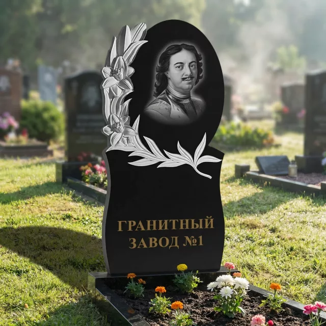 3004 Ритуальный памятник с цветами