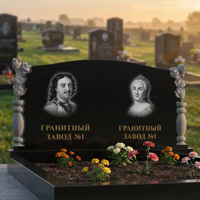 3205 Памятник резной парная розы