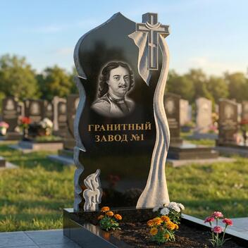 3053 Мемориальное надгробие плащеница с крестом христианским