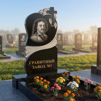 3075 Мемориальное надгробие с голубями и сердцем