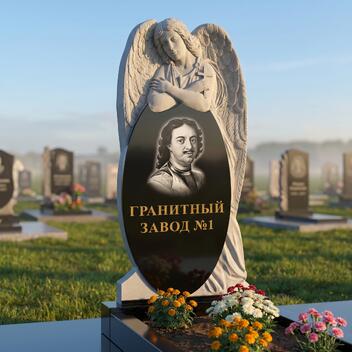 3085 Мемориальное надгробие ангел с овалом