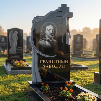3124 Надгробие резное с крестом и плащеницей