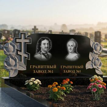 3206 Памятник резной парная розы
