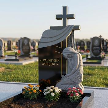 3218 Памятник резной ангел с крестом