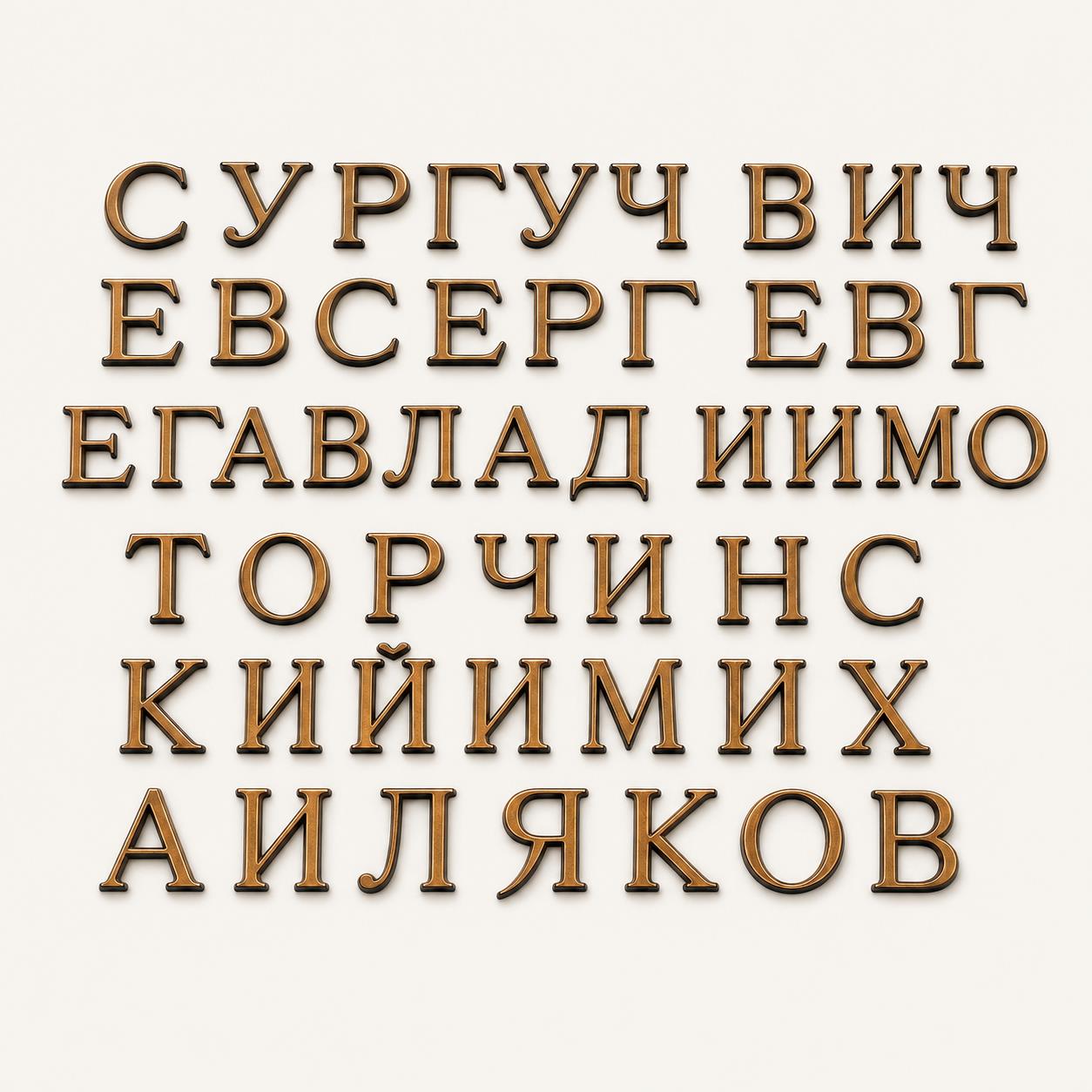 Буквы (Romano, Caggiati, Бронза, 5см) — ГЗ-917
