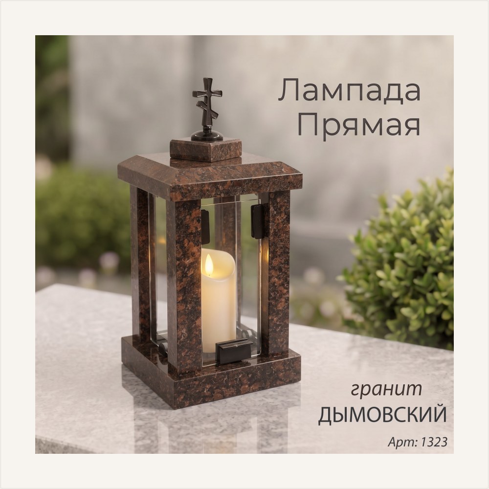 Лампада прямая (Гранит Дымовский), артикул ГЗ-1323