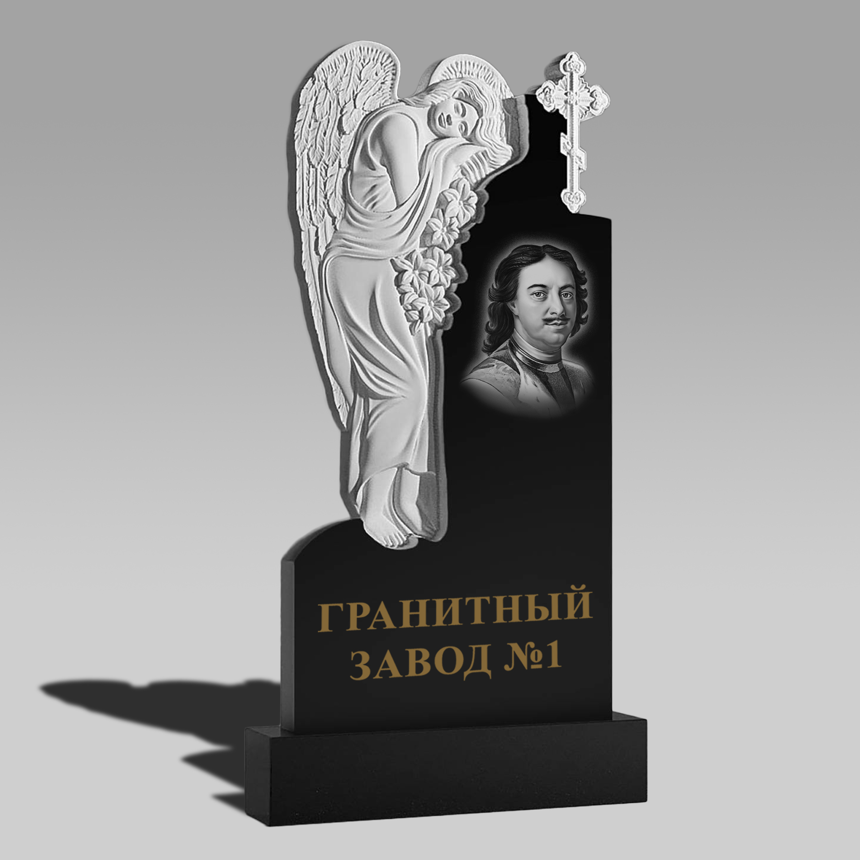 3034 Мемориальный памятник спящий ангел с крестом