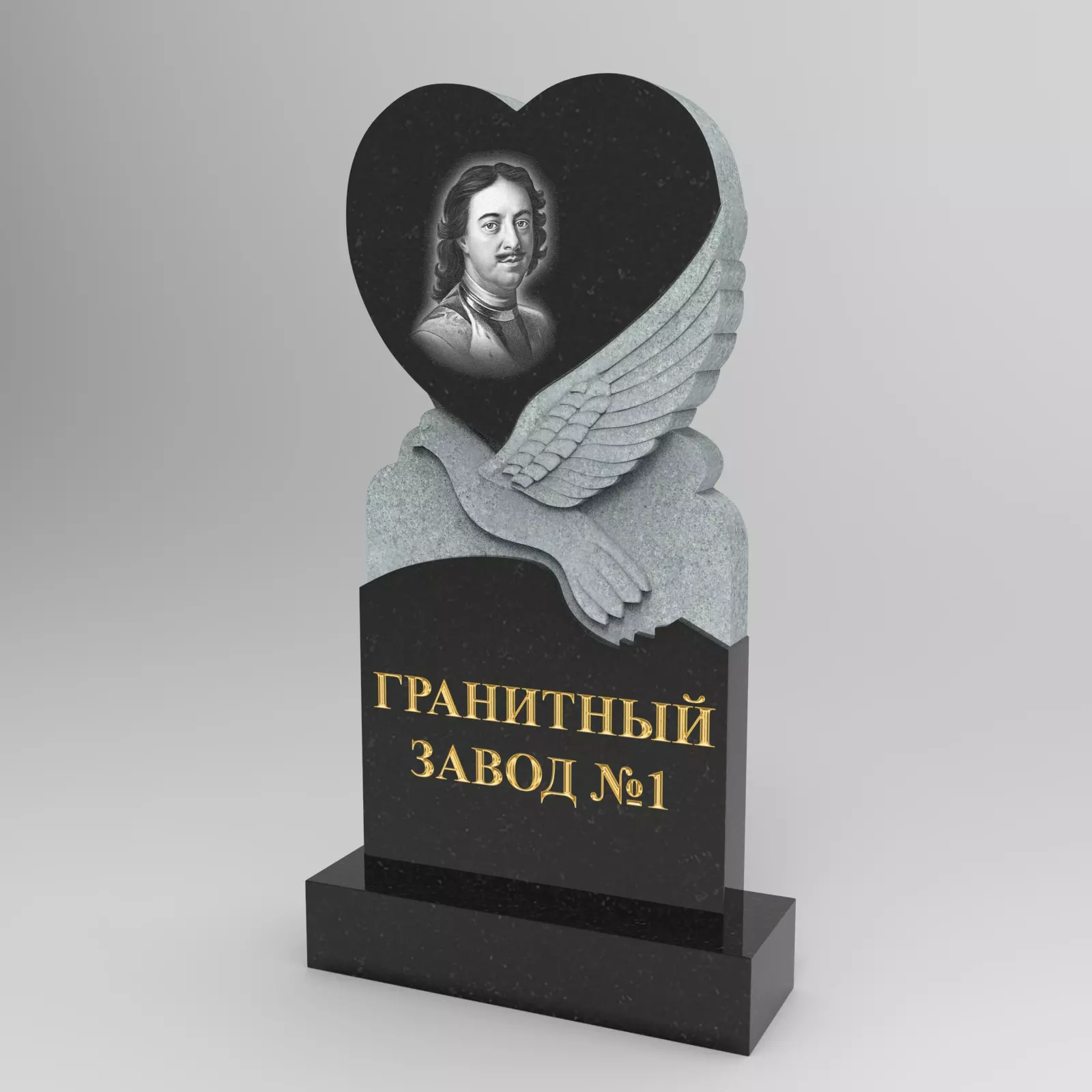 3231 Памятник резной с лебедем